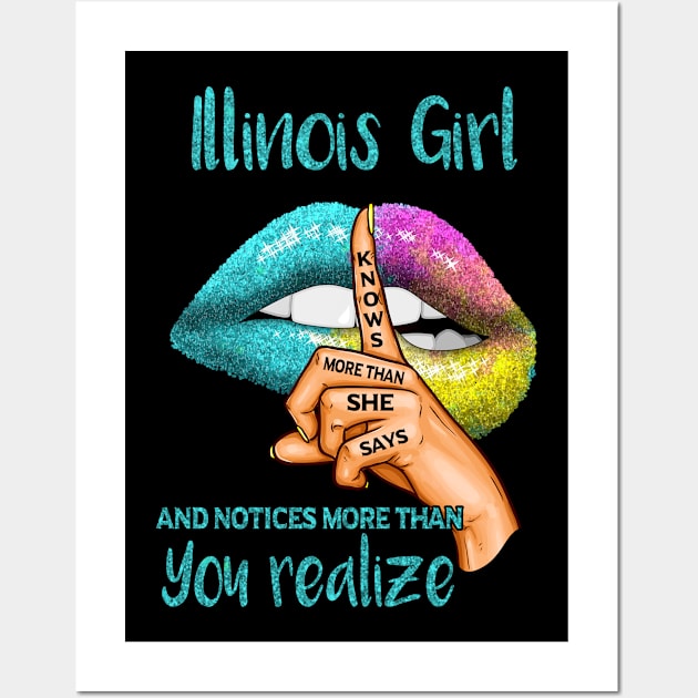 Illinois Girl Knows More Than She Says Wall Art by BTTEES